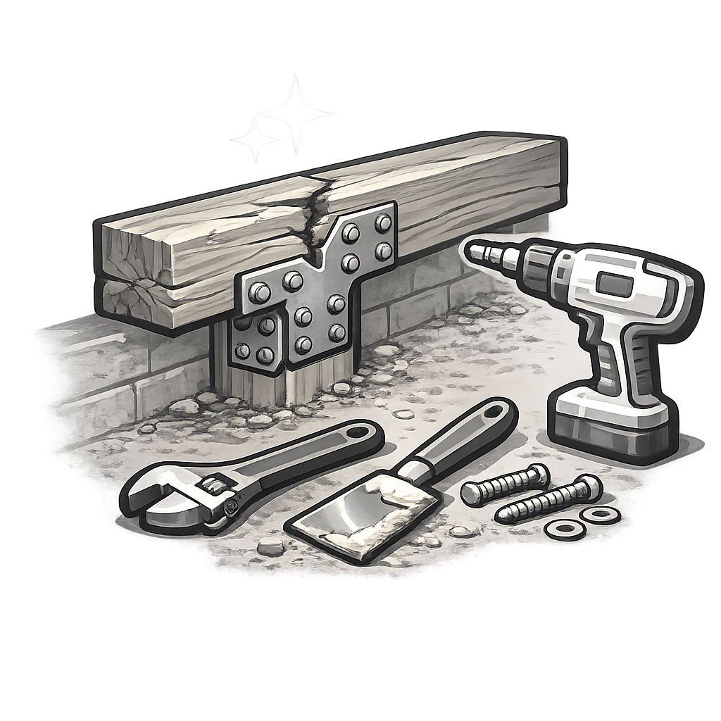 Deck framing and structural repair icon